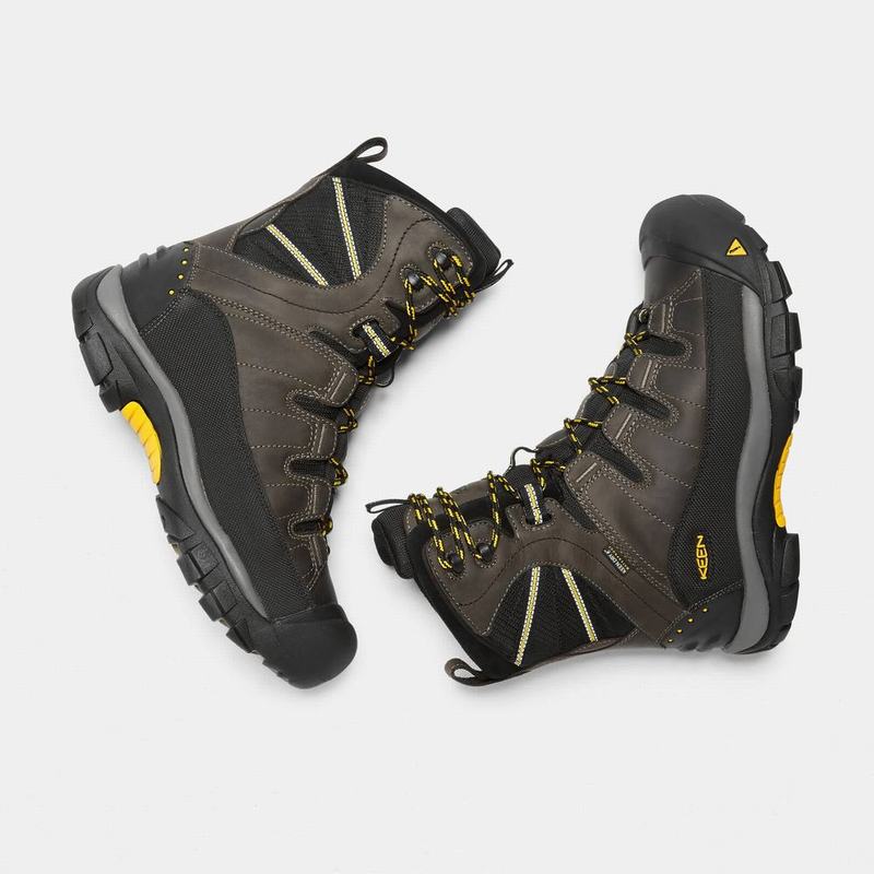 Keen Summit County Waterproof Mens Winter Boots Dark Olive/Black Clearance (3149-UCKQO)